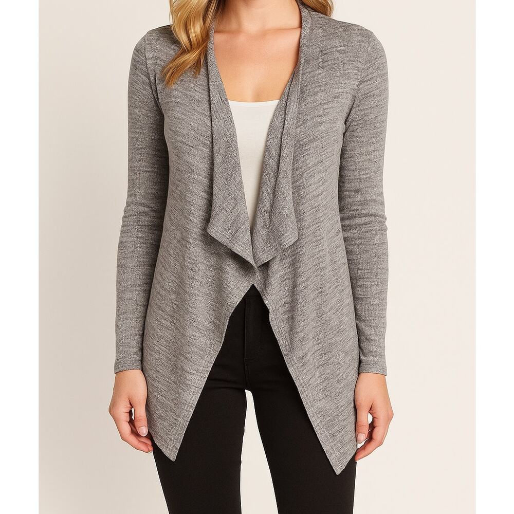Epic Threads Womens Medium Gray Open Front Drape Cardigan Sweater